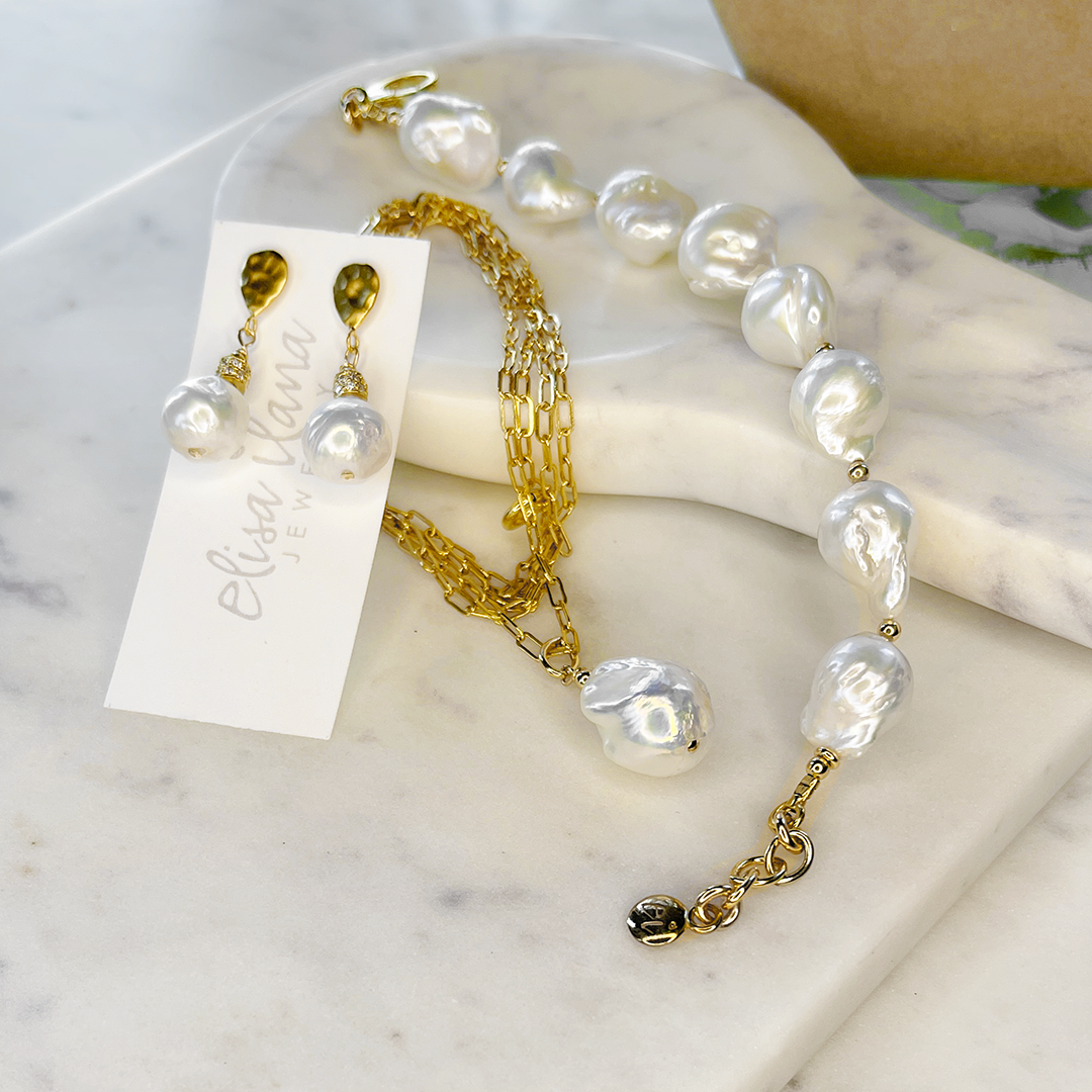 14KTGF Cable Chain Necklace w/ Freshwater Pearl Pendant
