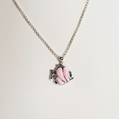 Chain Necklace with Mother of Pearl Fish Pendant