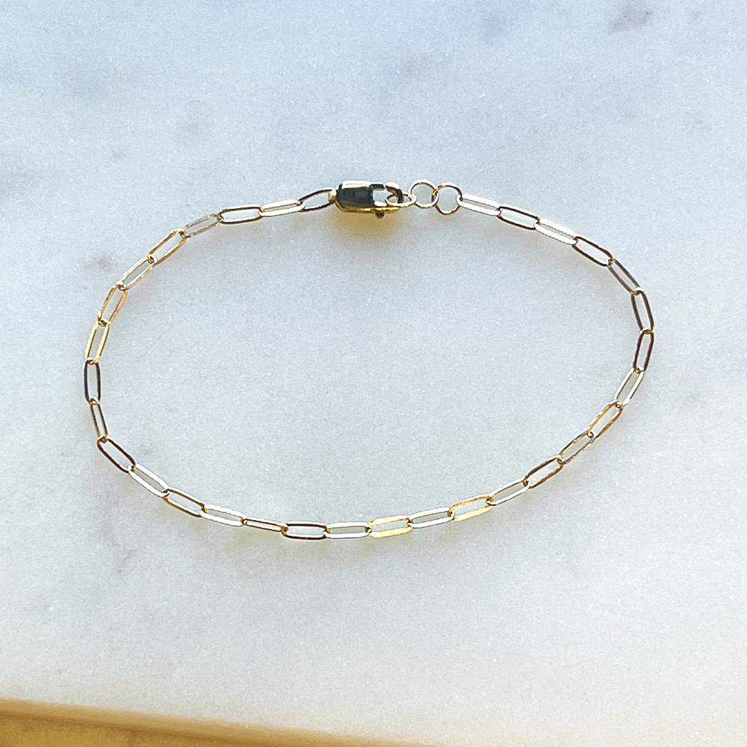 14KTYG Paperclip Chain Bracelet