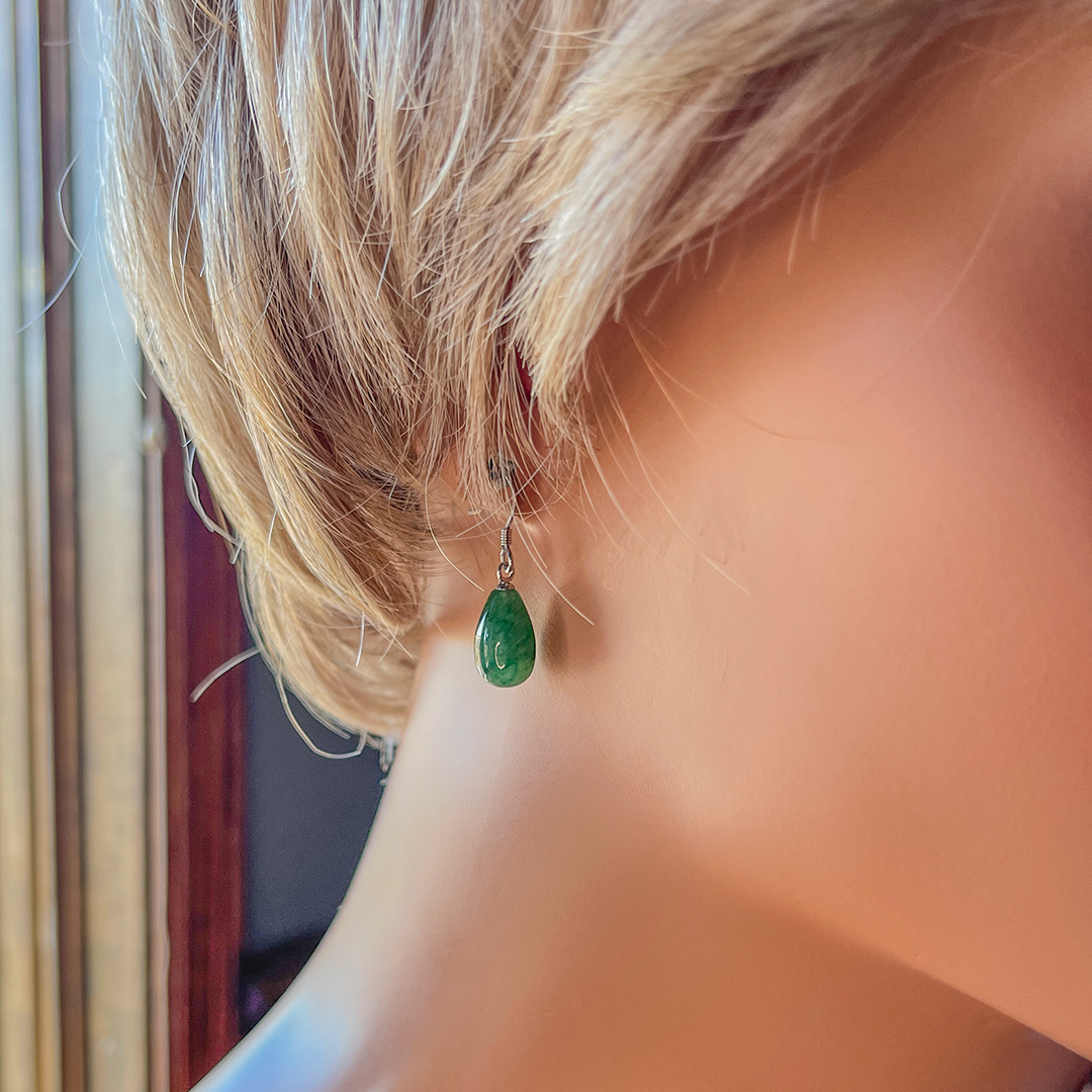 Green Aventurine Pear Earrings