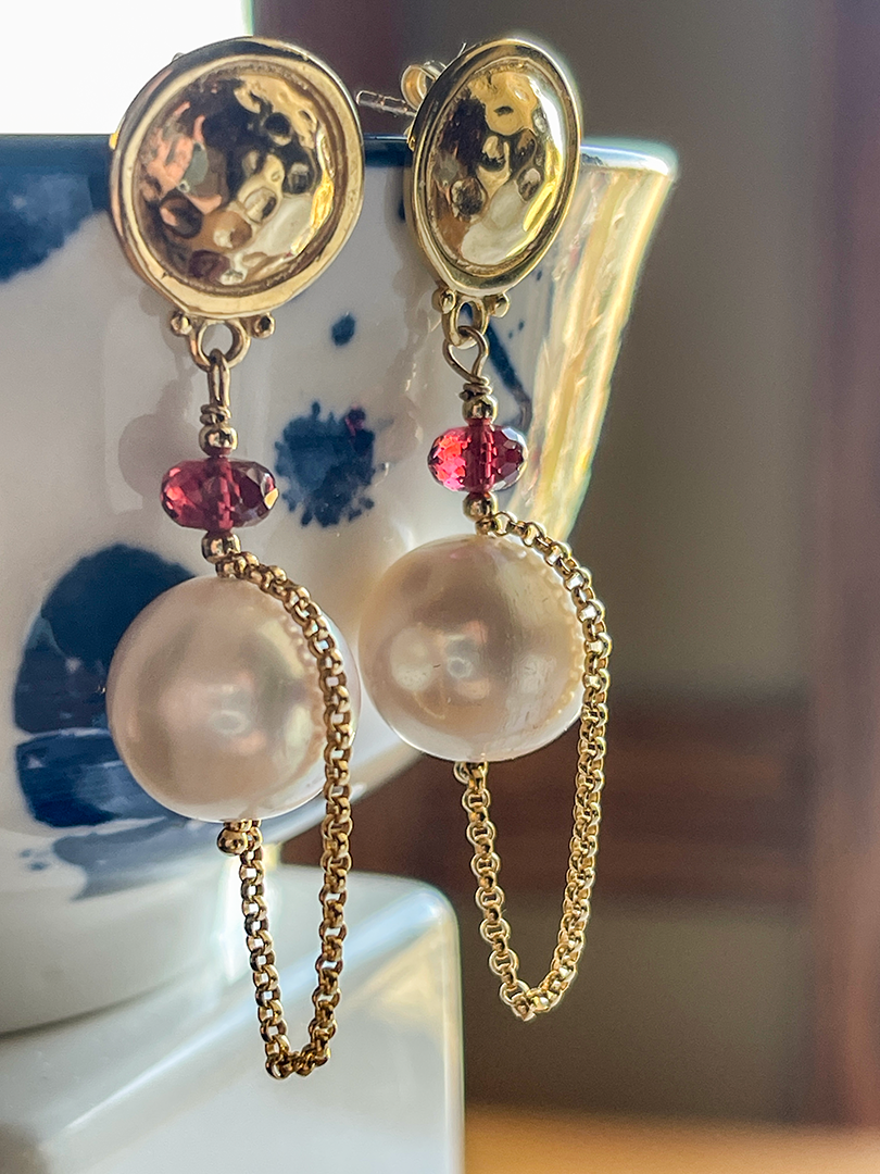 Freshwater Pearl & Gemstone Earrings