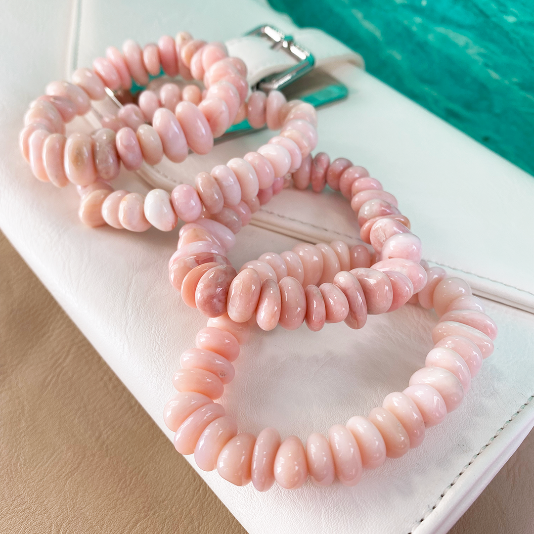 Pink Peruvian Opal Stretchy Bracelet