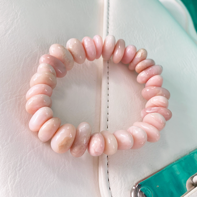 Pink Peruvian Opal Stretchy Bracelet