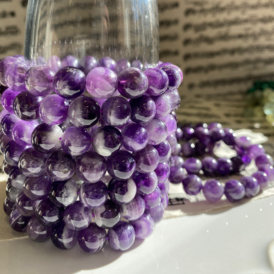 Dog Tooth Amethyst Stretch Bracelet