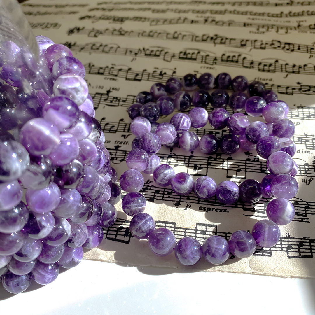 Dog Tooth Amethyst Stretch Bracelet