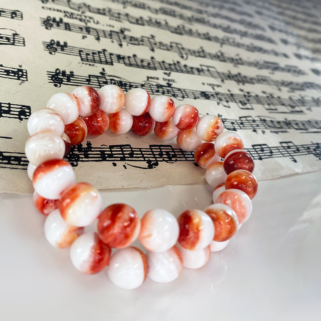Red Spiny Oyster Stretch Bracelet