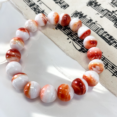 Red Spiny Oyster Stretch Bracelet