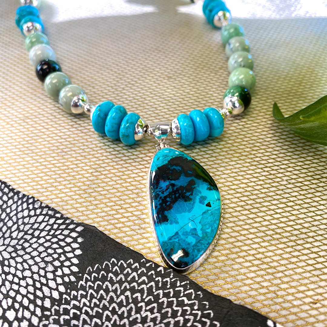 Turquoise Necklace w/ Shattuckite Pendant