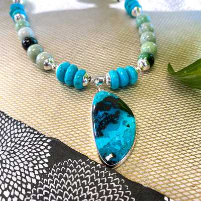 Turquoise Necklace w/ Shattuckite Pendant