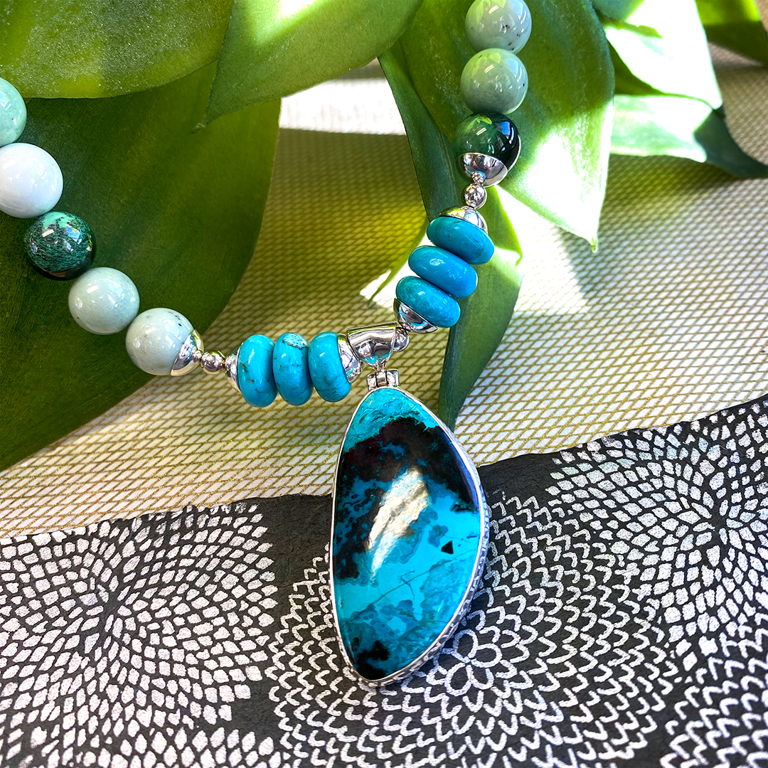 Turquoise Necklace w/ Shattuckite Pendant