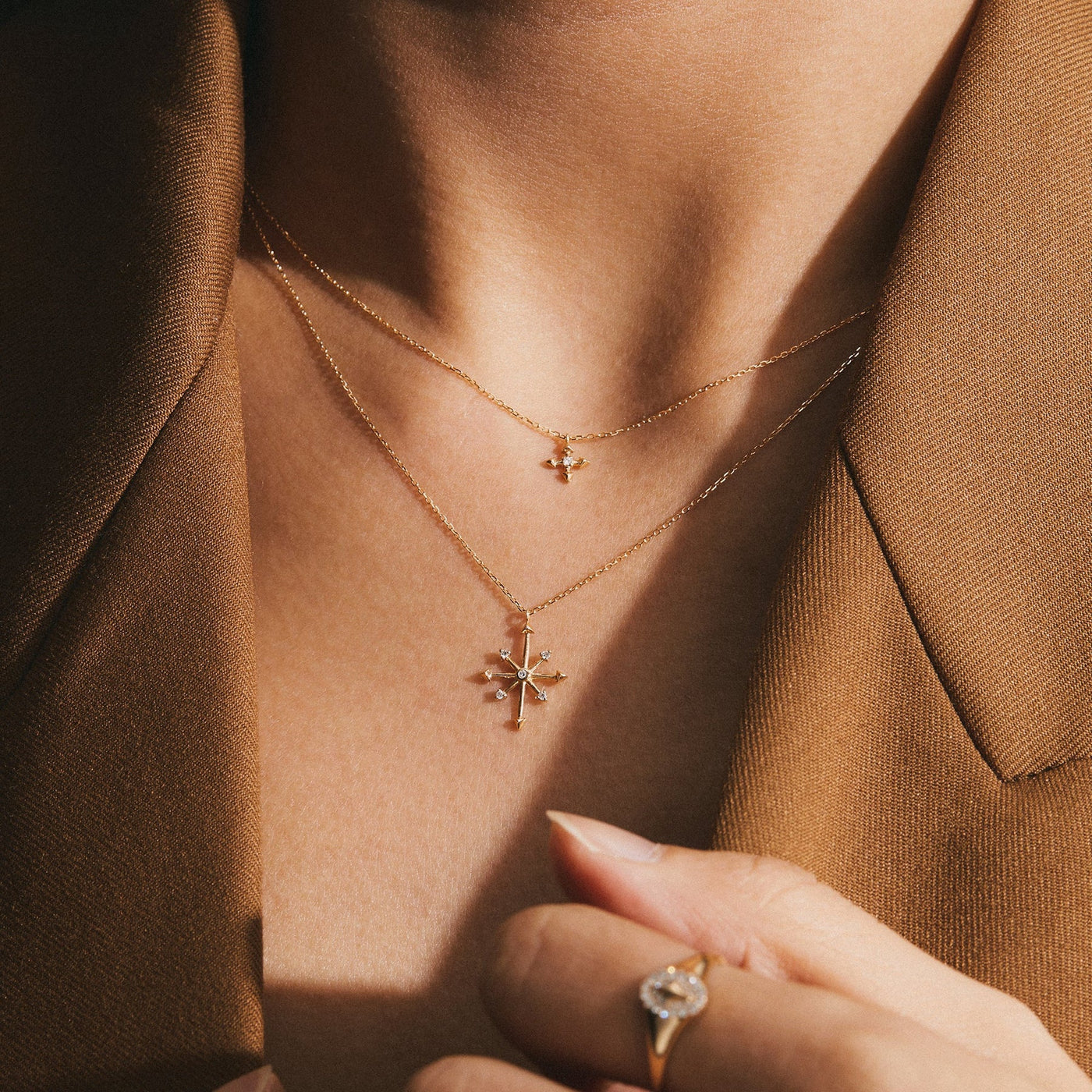 CANDIE | Diamond Octagram Star Necklace