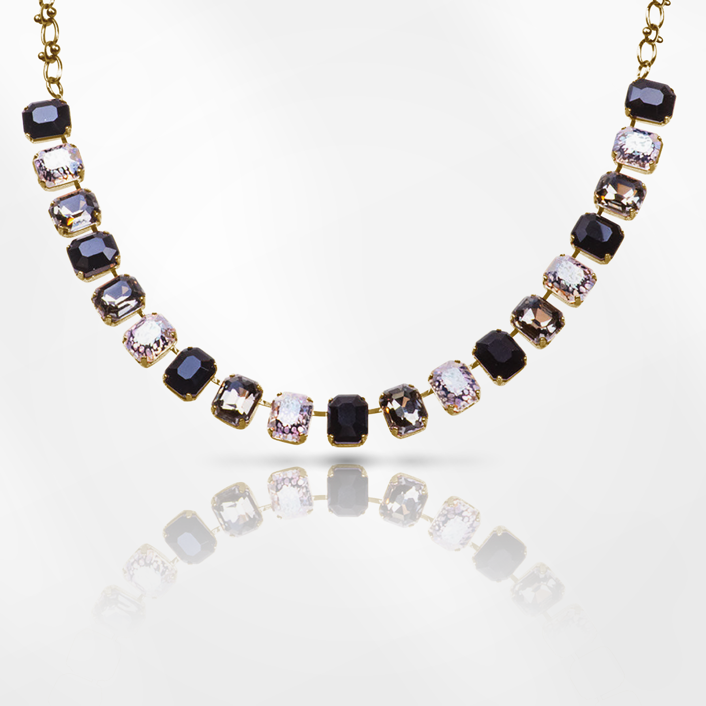 Emerald Cut Necklace in "Rocky Road"