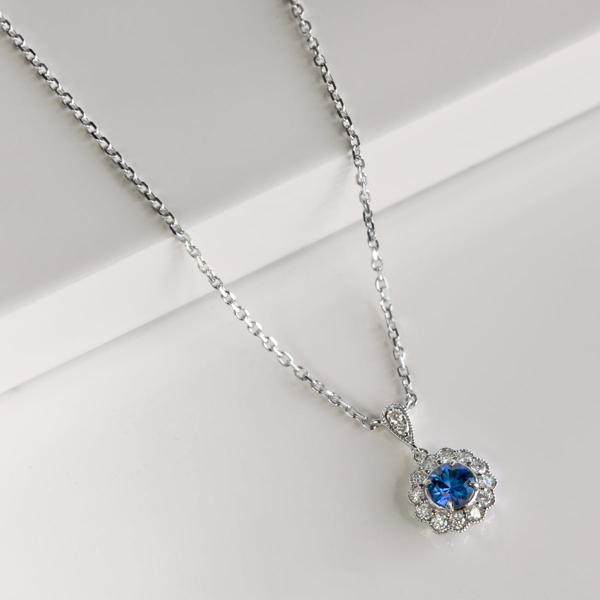 Parade Blue Sapphire Diamond Necklace