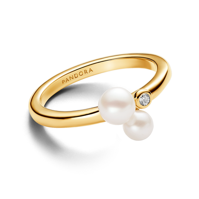 Duo Treated Freshwater Cultured Pearls Ring