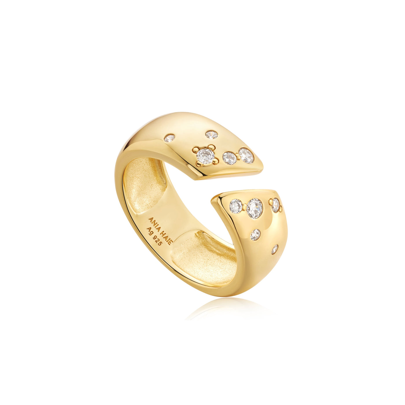 Modern Muse - Gold Sparkle Wide Adjustable Ring
