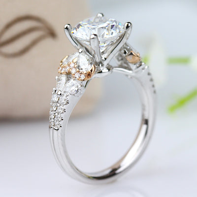Two-Tone 0.87CT Diamond Engagement Ring