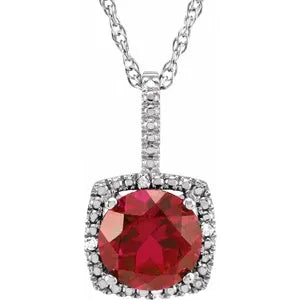 Birthstone & Diamond Necklace