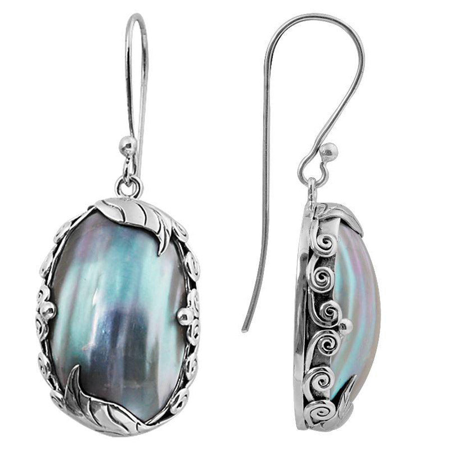 Sterling Silver Earrings With Mother of Pearl