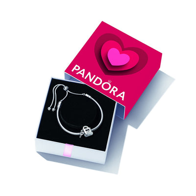 Open Heart Padlock & Key Bracelet Gift Set