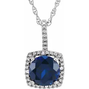 Birthstone & Diamond Necklace