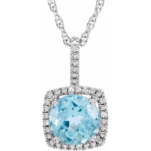 Birthstone & Diamond Necklace