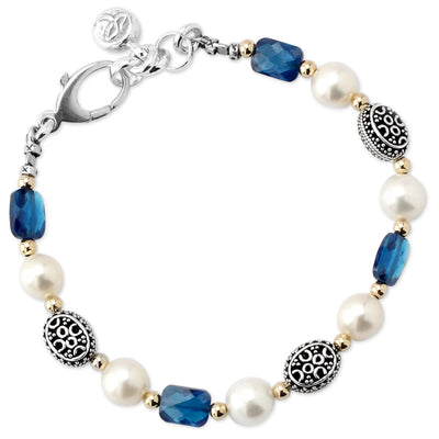 Blue CZ & Pearl Bracelet