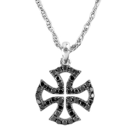 Black Diamond Maltese Cross Pendant-341557