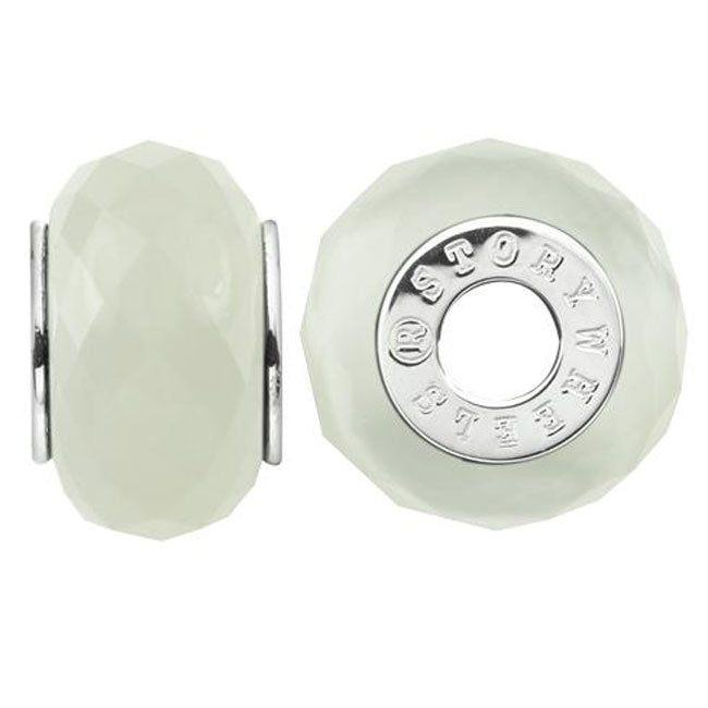 Storywheels Faceted White Jade Sterling Silver Wheel-333778