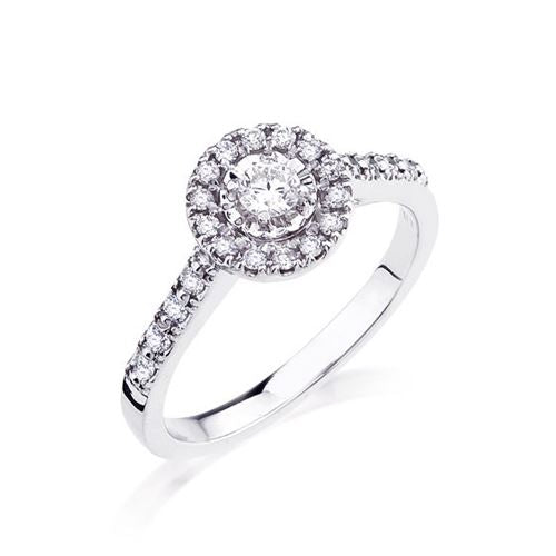 10k White Gold Engagement Ring - 3