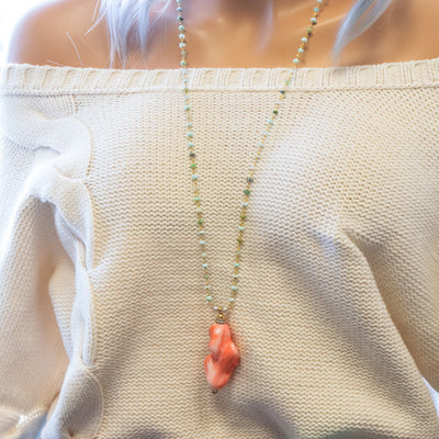 Coral & Peruvian Opal Necklace