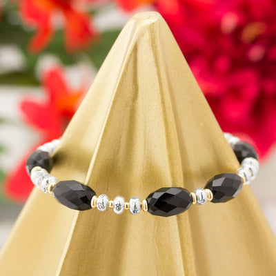 Onyx & Thai Silver Bracelet
