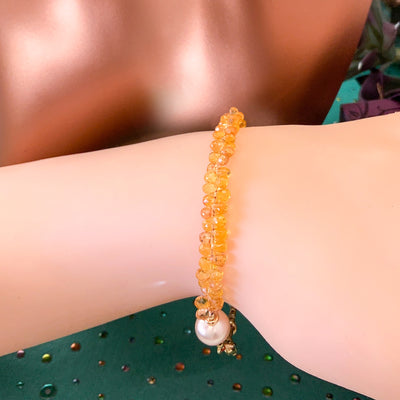 Citrine & Freshwater Pearl Bracelet