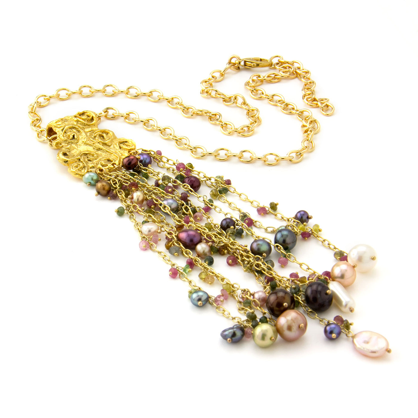 Multi-Strand Pearl Necklace-235-516