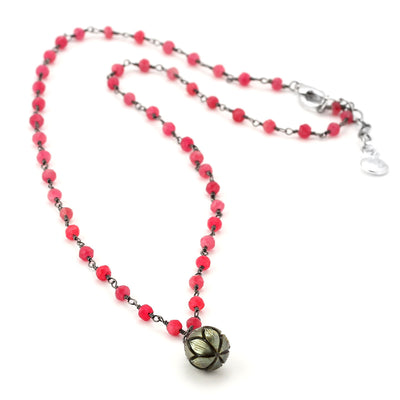 Beneath the Moon Black Pearl & Ruby Necklace-347611