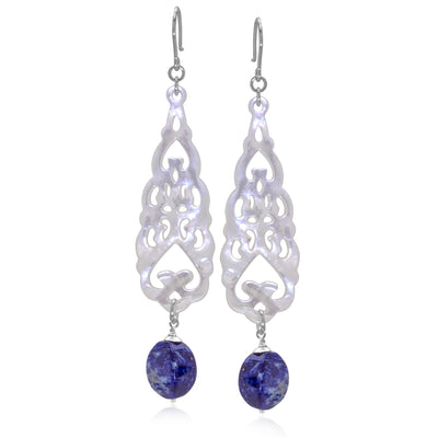Impressionist Collection Lapis Lazuli & Mother of Pearl Earrings