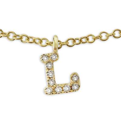 Diamond "L" Necklace-341770