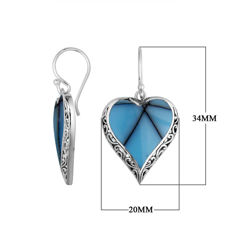 Heart Shaped Turquoise Earrings