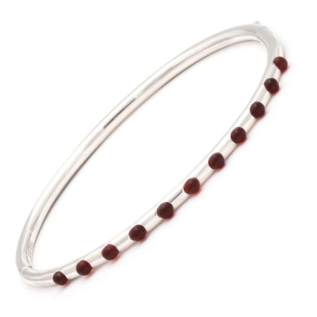 Stainless Steel w/ Red Agate Bangle