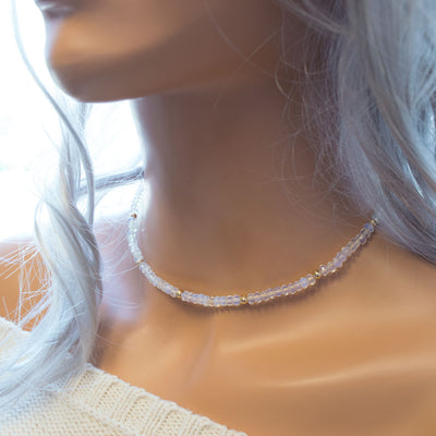 Faceted Opalite & 14KTGF Necklace