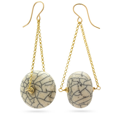 The Goddess Collection Crackled Copal Amber Dangle Earrings