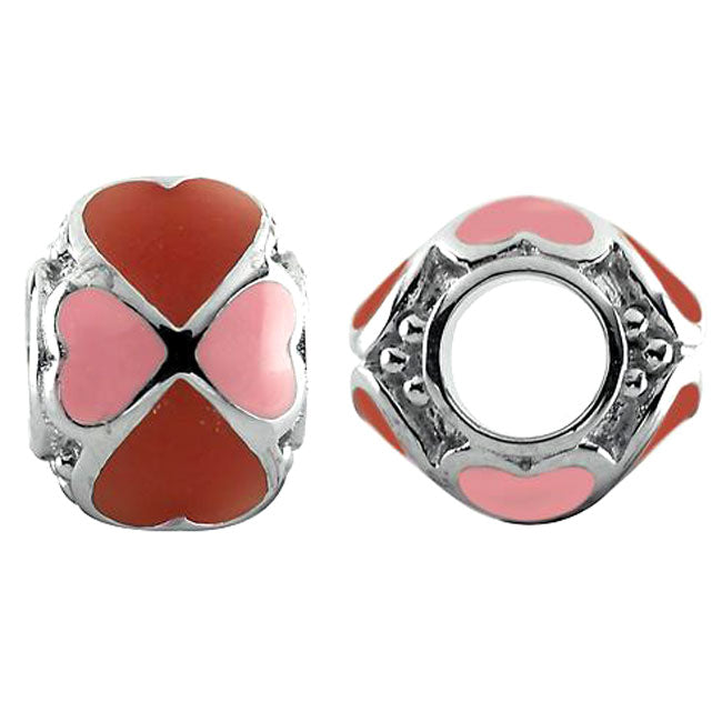 Storywheels Red/Pink Enamel Heart Sterling Silver Charm-333715