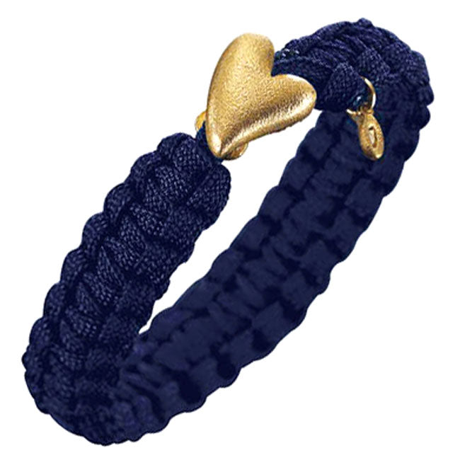 Soldier Navy Gold Heart Clasp Bracelet