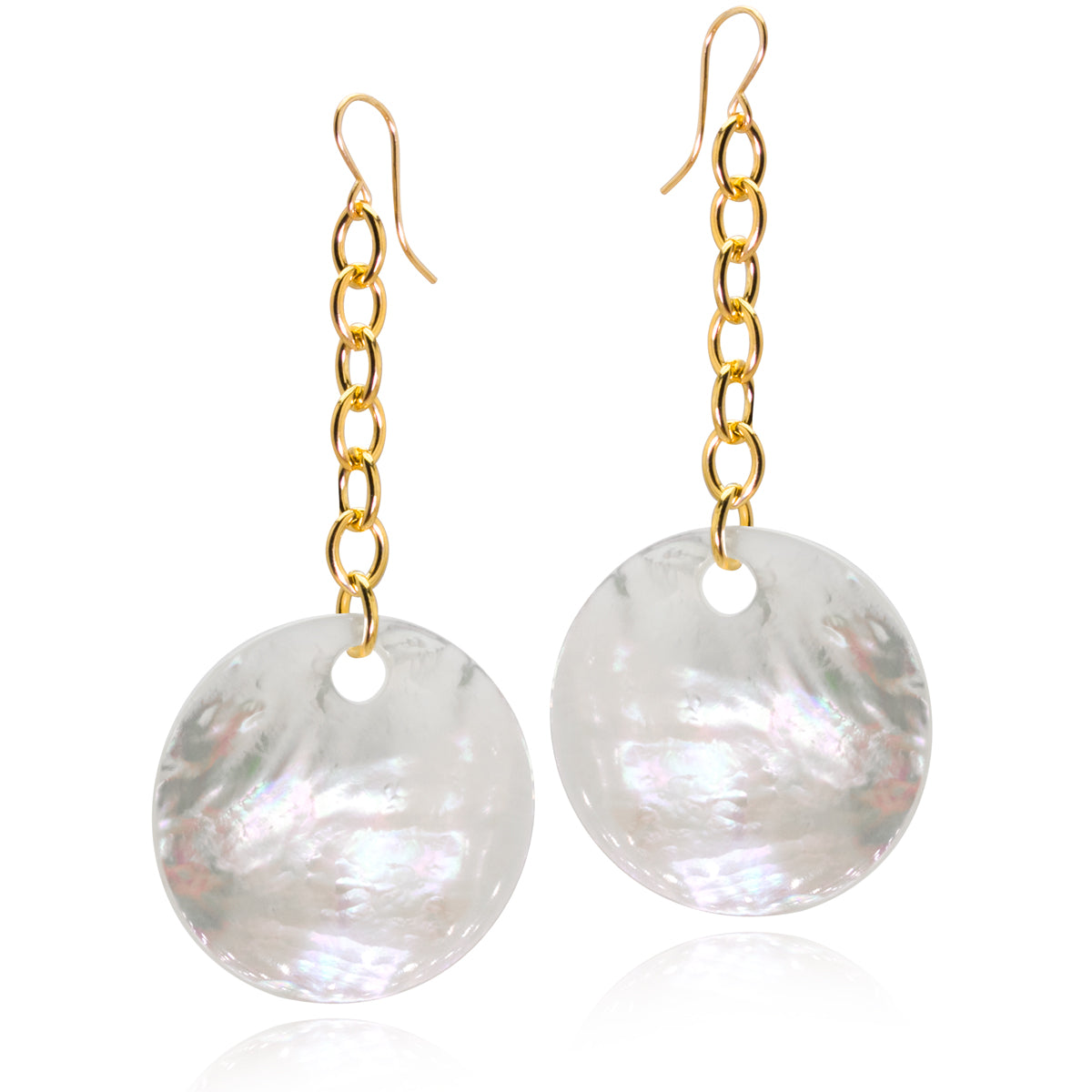 The Goddess Collection Mother of Pearl Chain Earrings