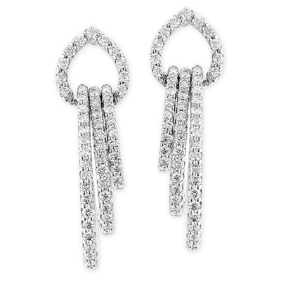 Diamond Triple Teardrop Earrings-341315