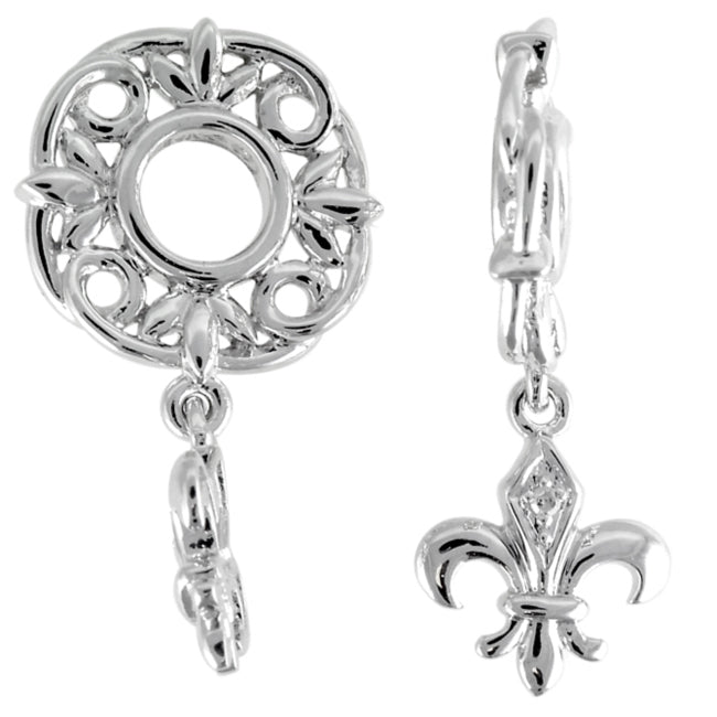 Storywheels Fleur De Lis with Diamond Dangle Sterling Silver Wheel RETIRED ONLY 1 LEFT!-256806