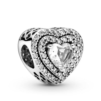 Pandora Sparkling Leveled Hearts Charm