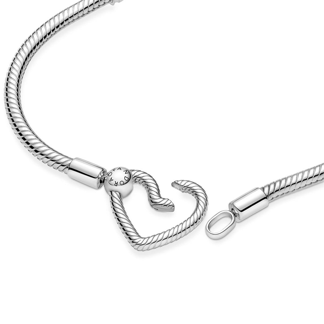 Pandora Moments Heart Closure Snake Chain Bracelet – Elisa Ilana