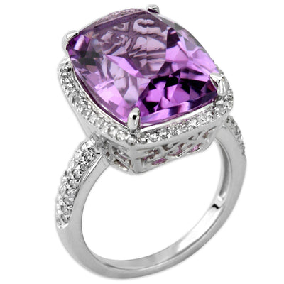 Amethyst & Diamond Ring