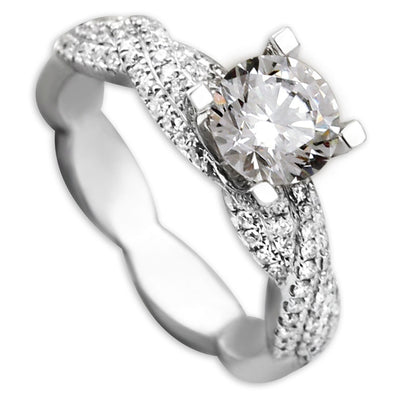 Diamond Ring with Double Twist Design 341805