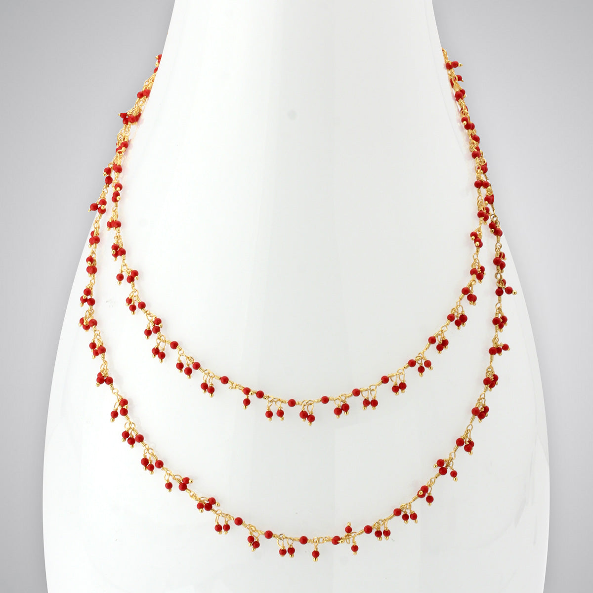 Beaded Coral 14KTGF Necklace
